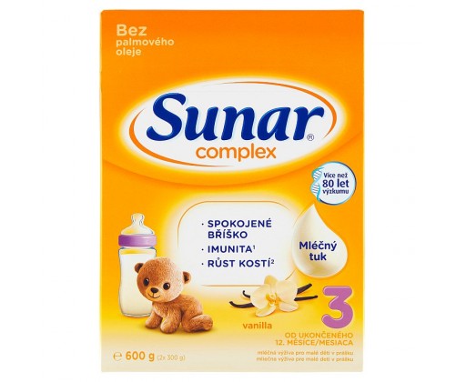 Sunar Complex 3 vanilka batolecí mléko 2 x 300 g Sunar