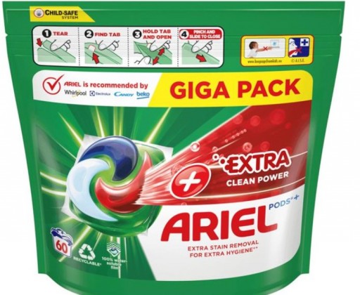 Ariel Plus Extra Clean gelové kapsle na praní 60 ks Ariel