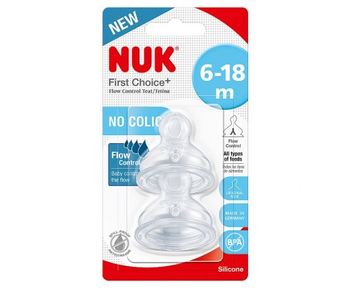 NUK FC+ Flow Control savička 6-18 m.  2 ks Nuk