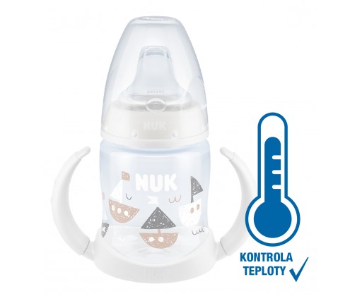 NUK FC lahvička na učení s kontrolou teploty bílá  150 ml Nuk